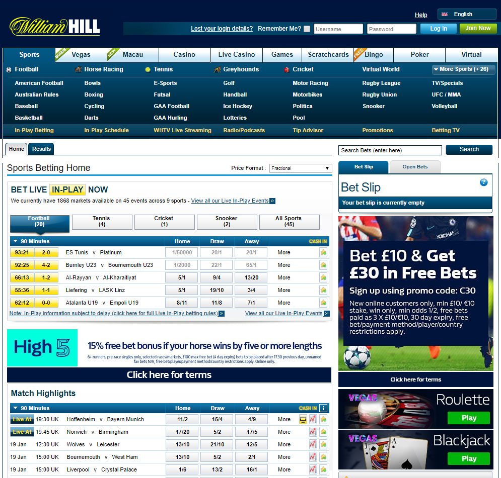 William Hill Home Page Review BestOnlineFreeBets