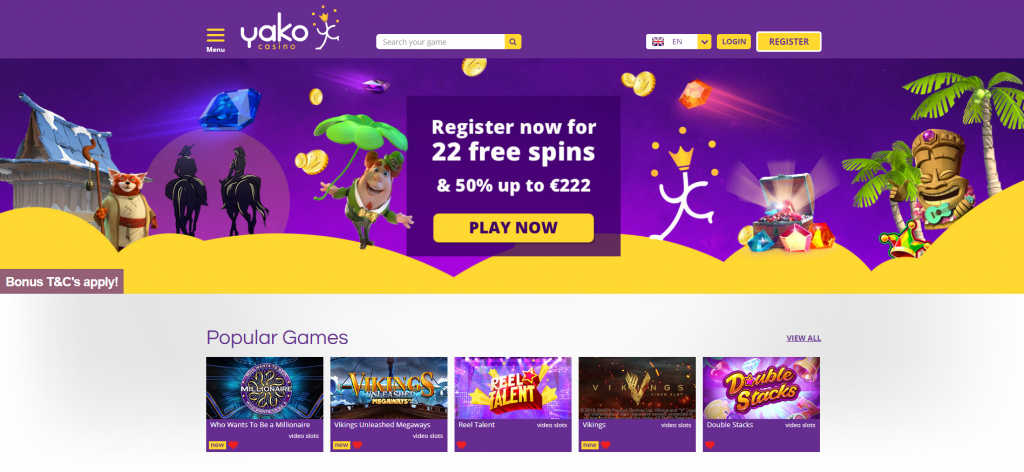 Yoko Casino Home Page